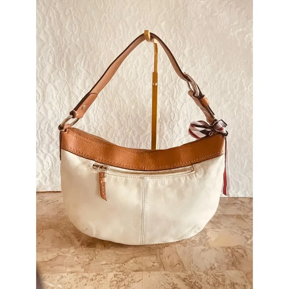Coach Ergo Pleated hobo/soho white Leather Shoulder Bag F19730
